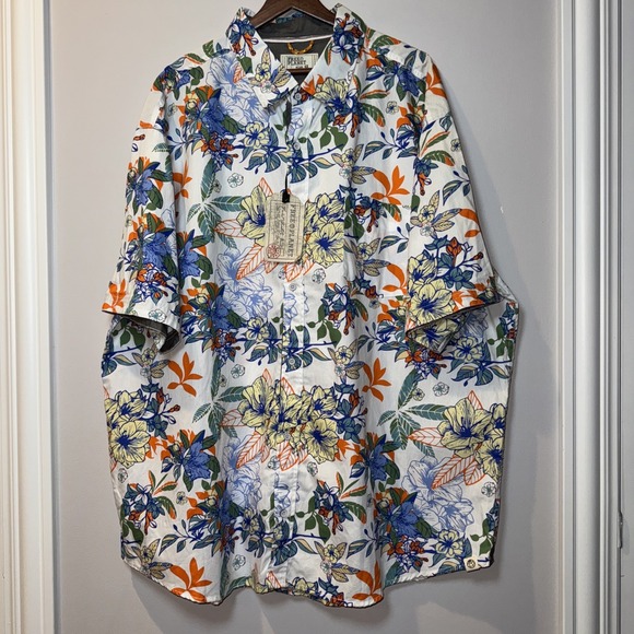 Free Planet Other - Free Planet Hawaiian Button Shirt Big &‎ Tall Mens 4X  Short Sleeve MSRP $60 NWT